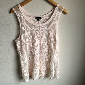 Light pink Express Lace Tank Top